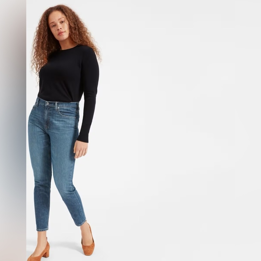 Everlane The High Rise Skinny Jeans Medium Denim Blue Wash Size 28